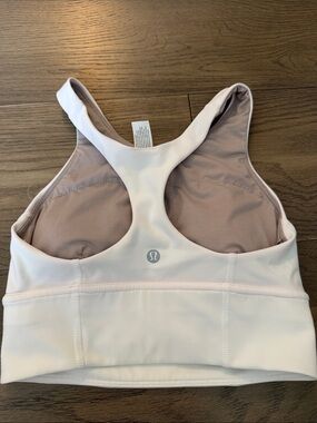lululemon athletica White with light descoloration Racerback Sports Bra